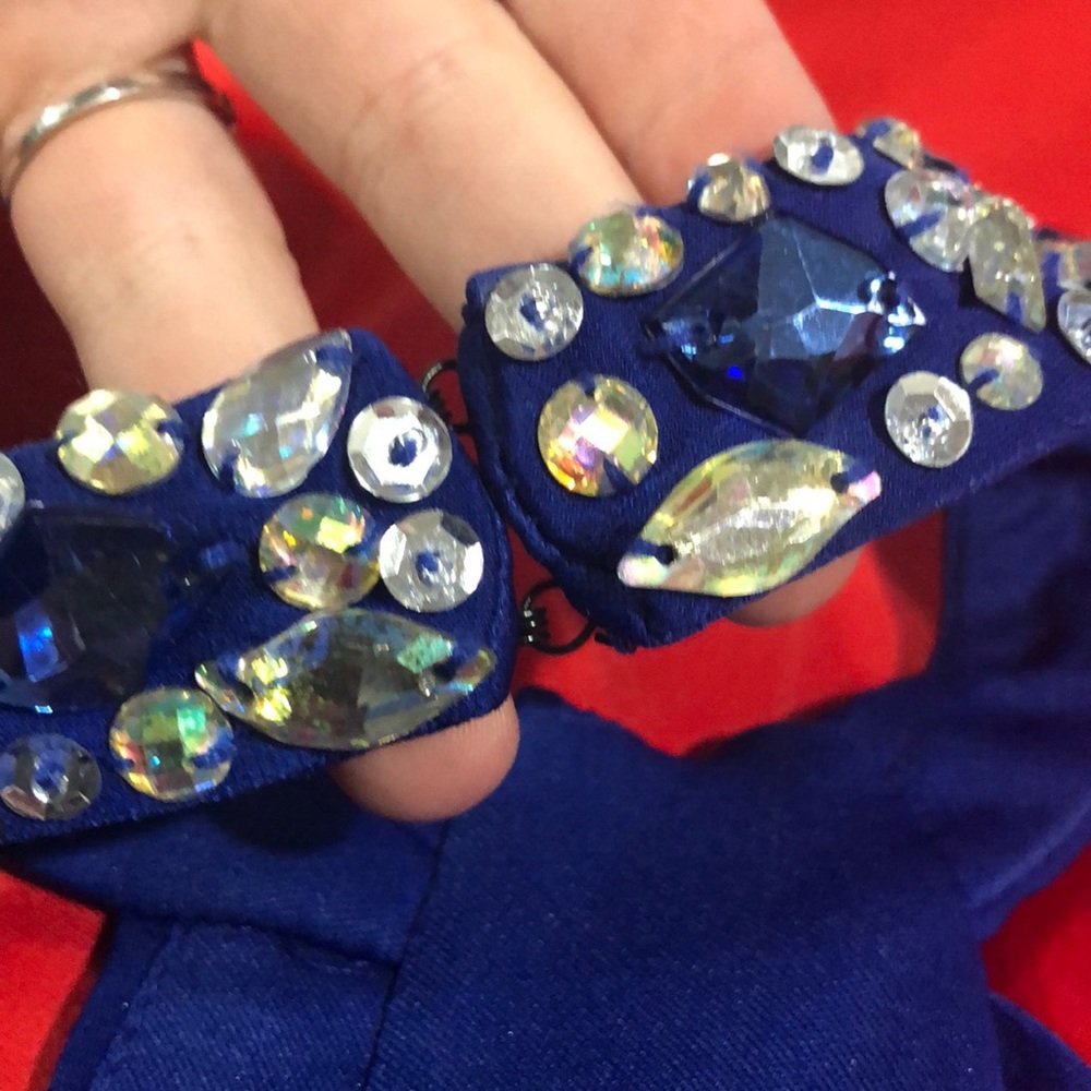 Formal blue short dress - Picture 4 of 7